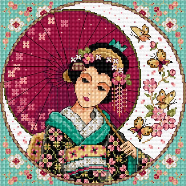 Cross stitch geisha
