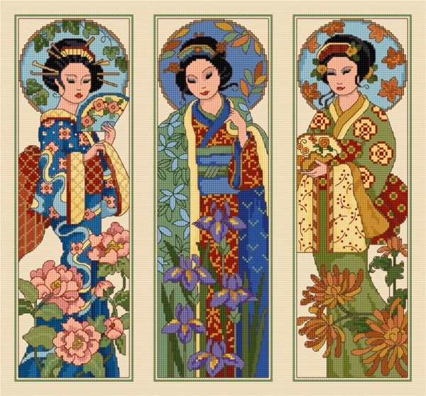LJT232 Geisha Trio illustration 1530