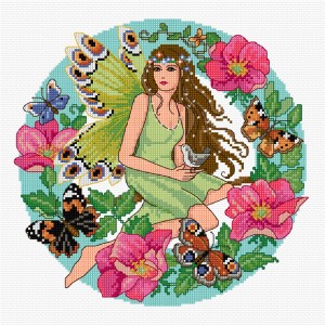 Summer fairy with pretty butterflies illustration 4431