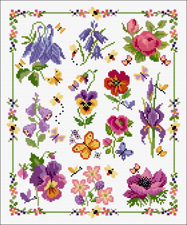 LJT342 Floral sampler illustration 5189