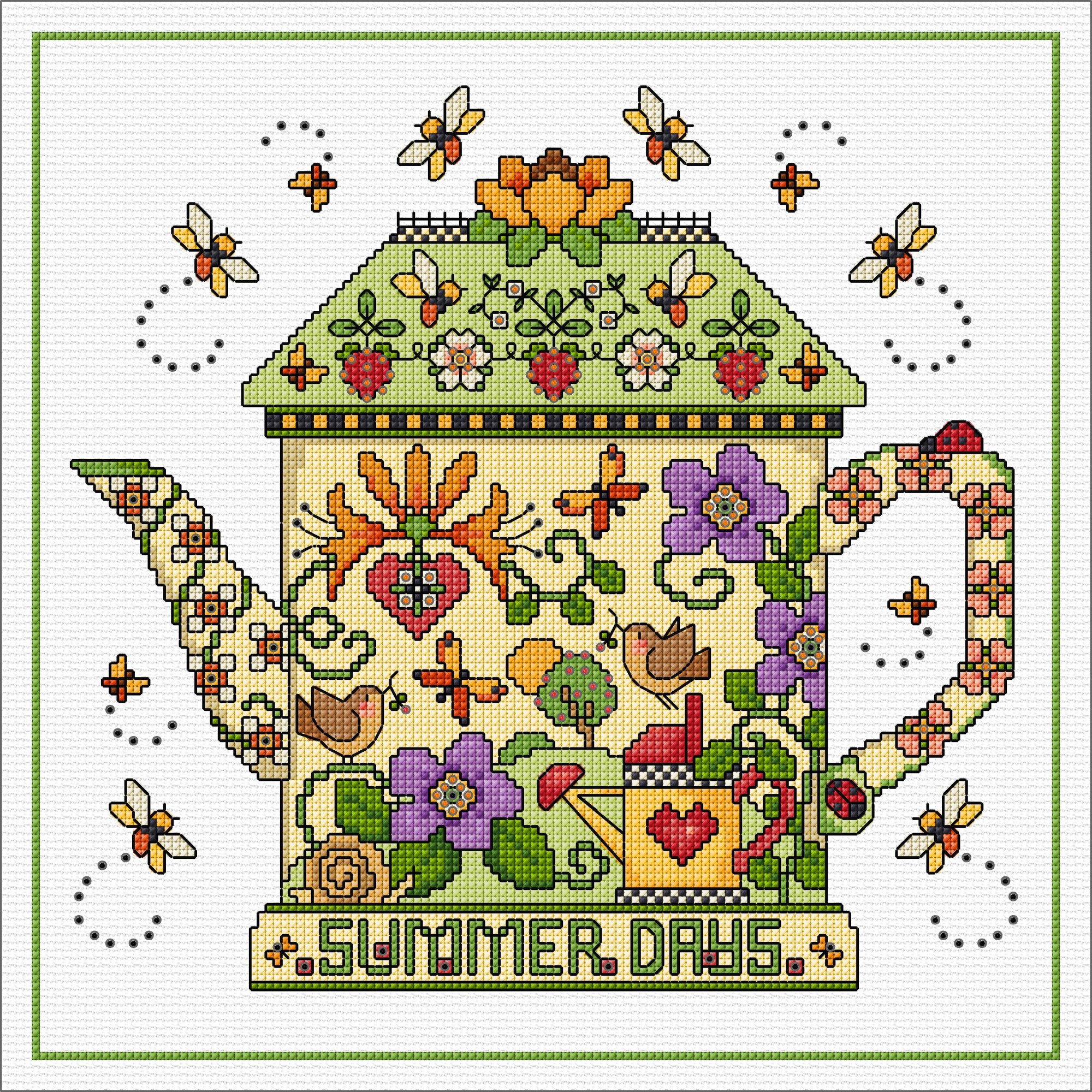 LJT432 Summer Days Tea Pot illustration 6488